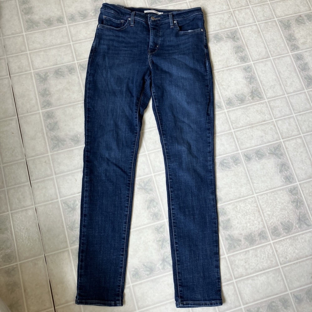 Levis 311 Shaping‎ Skinny Jeans Womens sz 29 Blue Stretch Mid Rise Dark Wash
